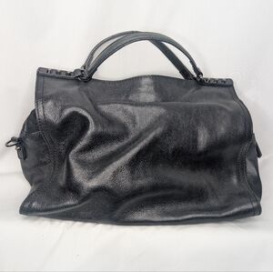 C & C Black Vegan Leather Handbag Satchel Crossbody